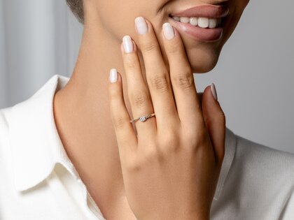 Verlobungsring Devotion in 14K Weißgold mit Diamant 0,20ct D/IF