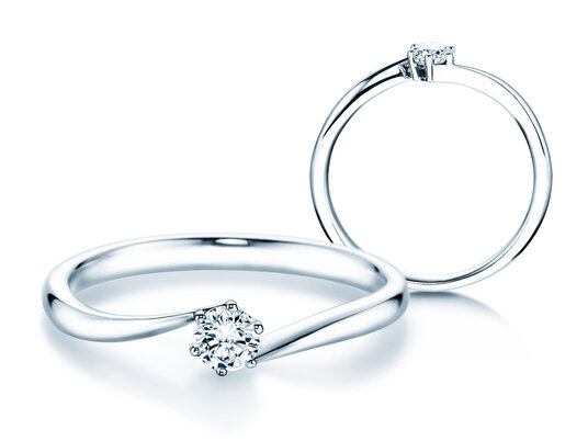 Verlobungsring Devotion in 14K Weißgold mit Diamant 0,20ct H/SI