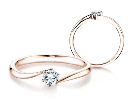 Verlobungsring Devotion in 14K Roségold mit Diamant 0,35ct G/SI