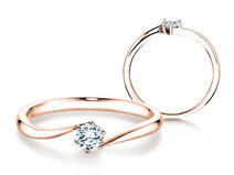 Verlobungsring Devotion in 14K Roségold mit Diamant 0,10ct G/SI