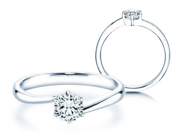 Verlobungsring Devotion in 14K Weißgold mit Diamant 0,50ct H/SI