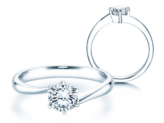 Verlobungsring Devotion in 14K Weißgold mit Diamant 0,75ct H/SI