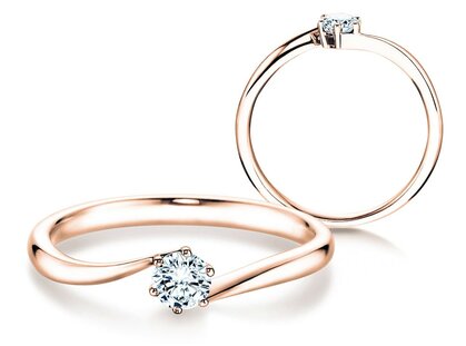 Verlobungsring Devotion in 14K Roségold mit Diamant 0,25ct H/SI