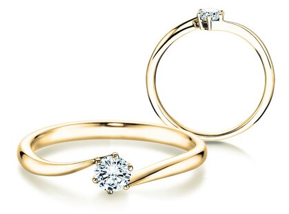 Verlobungsring Devotion in 14K Gelbgold mit Diamant 0,25ct H/SI