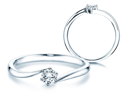 Verlobungsring Devotion in 14K Weißgold mit Diamant 0,25ct H/SI