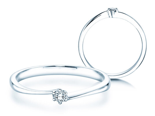 Verlobungsring Devotion in Silber 925/- mit Diamant 0,05ct H/SI
