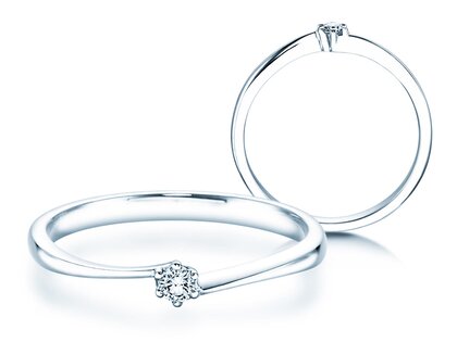 Verlobungsring Devotion in Silber 925/- mit Diamant 0,05ct D/IF