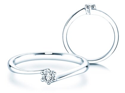 Verlobungsring Devotion in 18K Weißgold mit Diamant 0,10ct H/SI