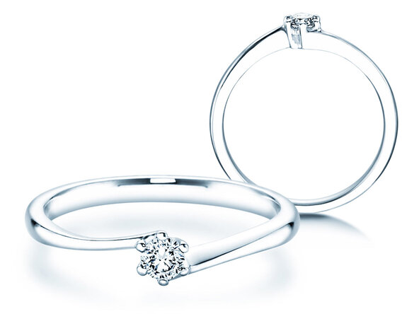Verlobungsring Devotion in 18K Weißgold mit Diamant 0,10ct H/SI
