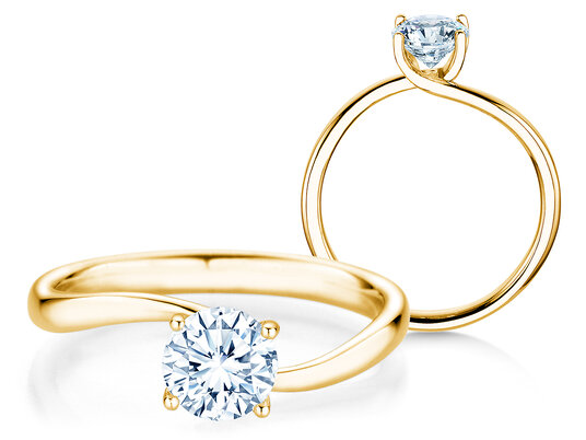 Verlobungsring Devour in 9K Weißgold mit Diamant 1,00ct H/SI