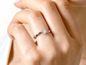 Verlobungsring Devour in 14K Weißgold mit Diamant 0,50ct D/IF