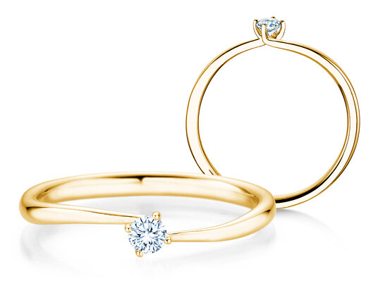 Verlobungsring Devour in 14K Gelbgold mit Diamant 0,10ct H/SI