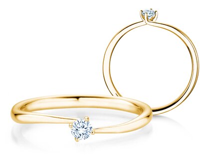 Verlobungsring Devour in 9K Gelbgold mit Diamant 0,10ct G/SI
