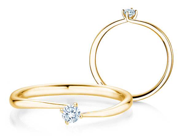 Verlobungsring Devour in 14K Gelbgold mit Diamant 0,10ct H/SI