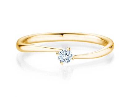 Verlobungsring Devour in 14K Gelbgold mit Diamant 0,10ct H/SI