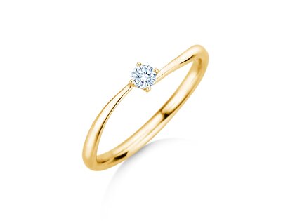 Verlobungsring Devour in 14K Gelbgold mit Diamant 0,10ct H/SI