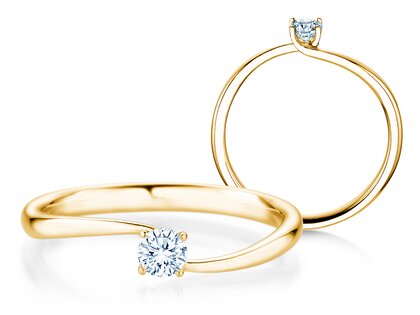 Verlobungsring Devour in 14K Gelbgold mit Labordiamant 0,15ct E/VS