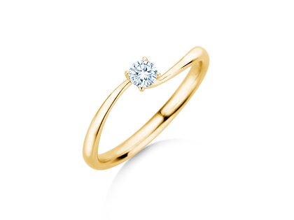Verlobungsring Devour in 14K Gelbgold mit Labordiamant 0,15ct E/VS