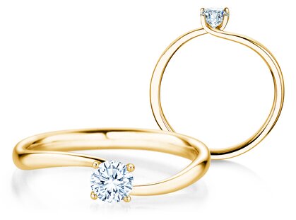 Verlobungsring Devour in 14K Gelbgold mit Diamant 0,25ct H/SI