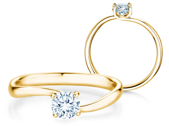 Verlobungsring Devour in 9K Gelbgold mit Diamant 0,50ct H/SI