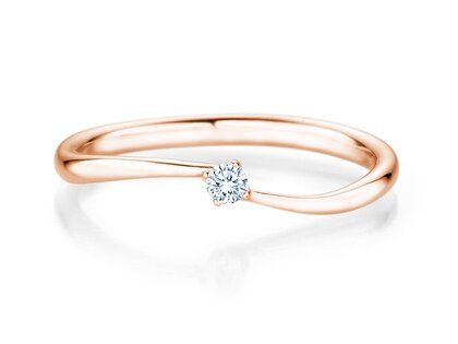 Verlobungsring Devour in 9K Roségold mit Diamant 0,05ct G/SI
