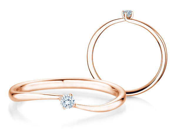 Verlobungsring Devour in 9K Roségold mit Diamant 0,05ct G/SI