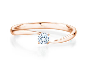 Verlobungsring Devour in 9K Roségold mit Labordiamant 0,15ct E/VS