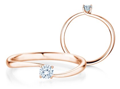 Verlobungsring Devour in 14K Roségold mit Labordiamant 0,15ct E/VS