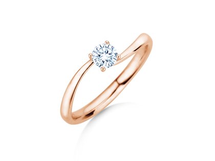Verlobungsring Devour in 14K Roségold mit Diamant 0,25ct H/SI