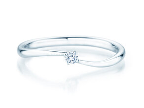 Verlobungsring Devour in 14K Weißgold mit Diamant 0,05ct H/SI