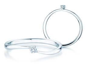 Verlobungsring Devour in 9K Weißgold mit Diamant 0,05ct G/SI