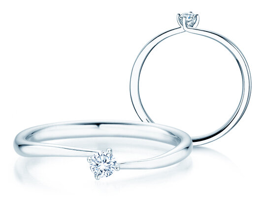 Verlobungsring Devour in 14K Weißgold mit Diamant 0,10ct H/SI