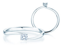 Verlobungsring Devour in 9K Weißgold mit Diamant 0,15ct G/SI