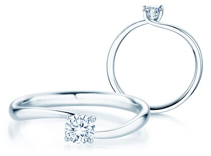Verlobungsring Devour in 14K Weißgold mit Diamant 0,25ct H/SI