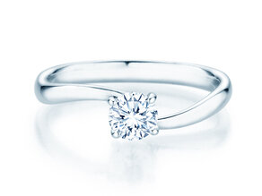 Verlobungsring Devour in 14K Weißgold mit Diamant 0,50ct D/IF