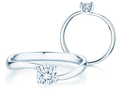 Verlobungsring Devour in 14K Weißgold mit Diamant 0,50ct D/IF