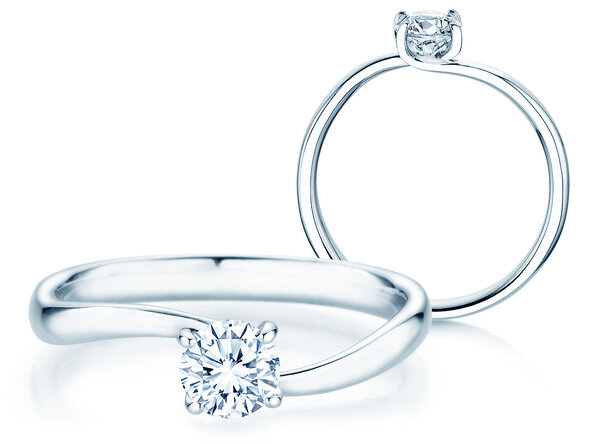 Verlobungsring Devour in 14K Weißgold mit Diamant 0,50ct D/IF