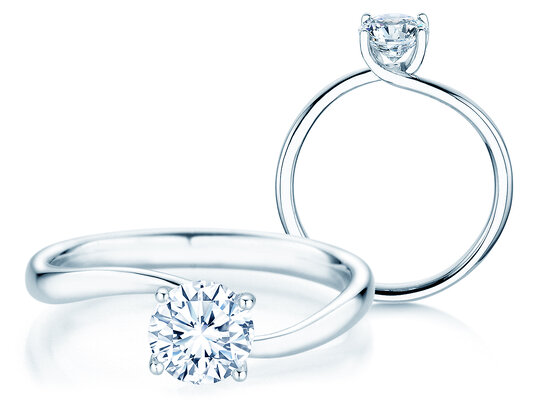 Verlobungsring Devour in 9K Weißgold mit Diamant 1,00ct H/SI