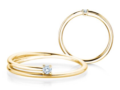 Verlobungsring Eclipse in 14K Gelbgold mit Diamant 0,05ct H/SI