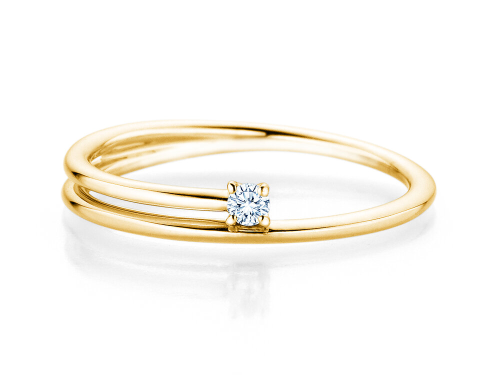 Verlobungsring Eclipse in 9K Gelbgold mit Diamant 0,05ct G/SI