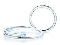 Verlobungsring Eclipse in Silber 925/- mit Diamant 0,05ct G/SI