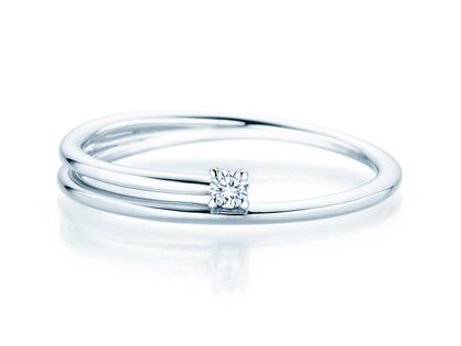 Verlobungsring Eclipse in Silber 925/- mit Diamant 0,05ct H/SI