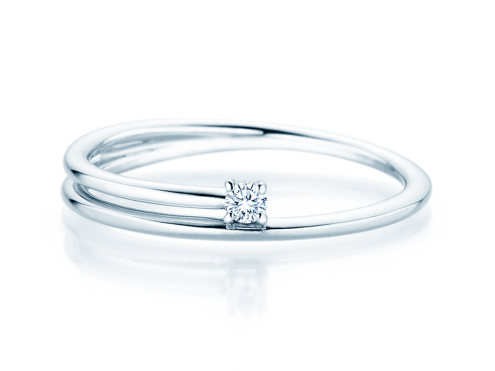 Verlobungsring Eclipse in Platin 950/- mit Diamant 0,05ct G/SI