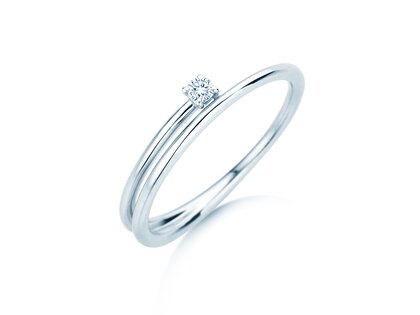 Verlobungsring Eclipse in Silber 925/- mit Diamant 0,05ct H/SI
