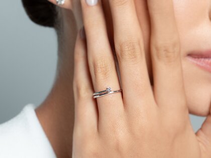 Verlobungsring Eclipse in 14K Gelbgold mit Diamant 0,05ct H/SI