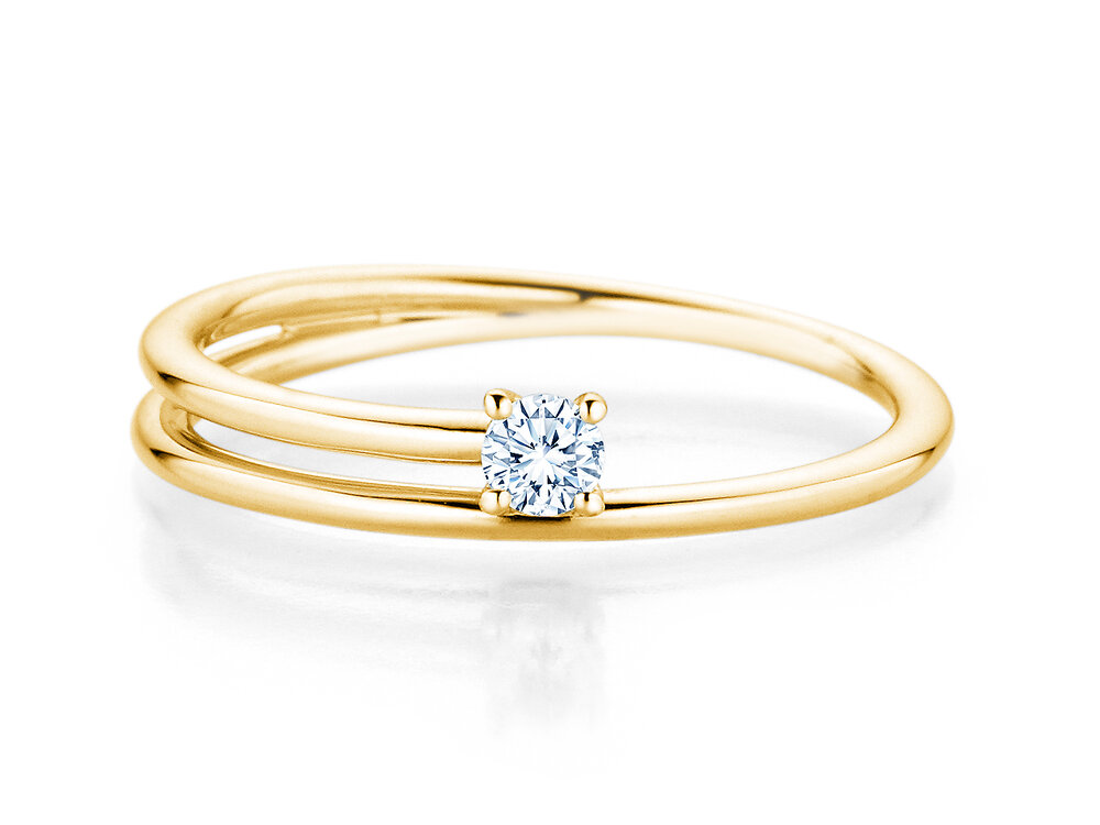 Verlobungsring Eclipse in 18K Gelbgold mit Diamant 0,10ct G/SI