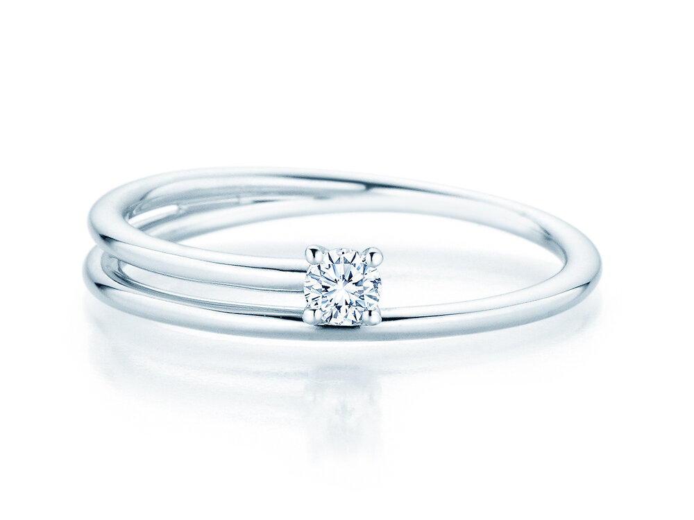 Verlobungsring Eclipse in Silber 925/- mit Diamant 0,10ct G/SI
