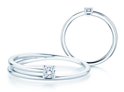 Verlobungsring Eclipse in 18K Weißgold mit Diamant 0,10ct G/SI