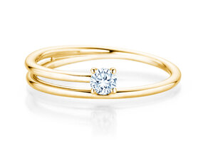 Verlobungsring Eclipse in 14K Gelbgold mit Diamant 0,15ct H/SI