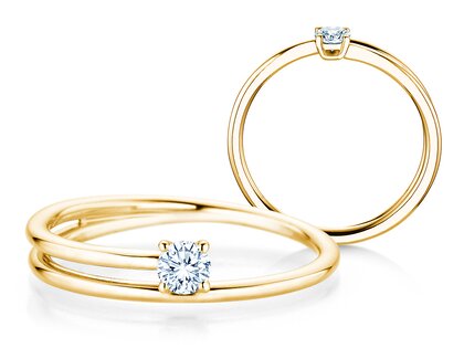 Verlobungsring Eclipse in 14K Gelbgold mit Diamant 0,15ct H/SI